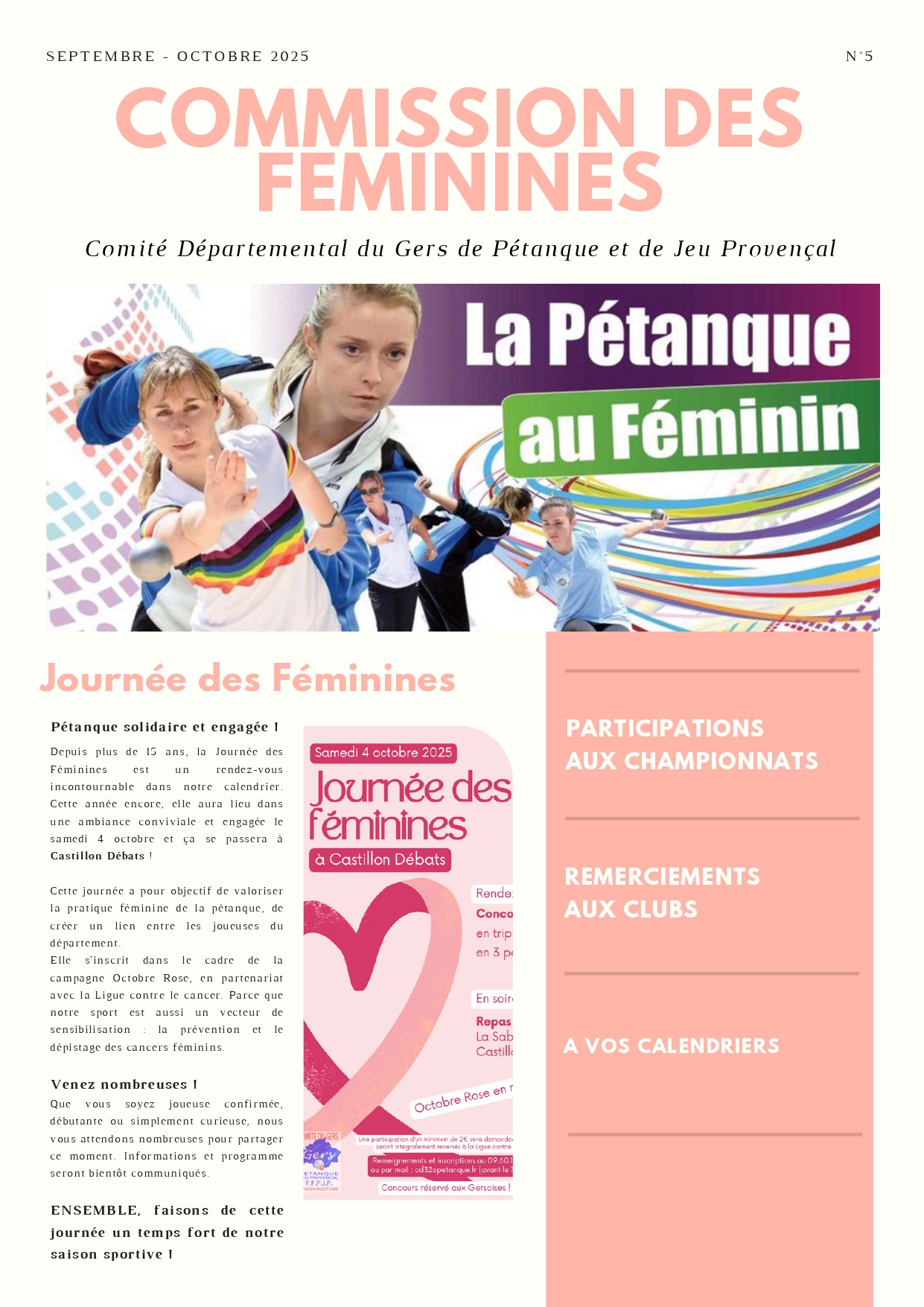 5. COM FEMININE bulletin info SEPT OCT 2025