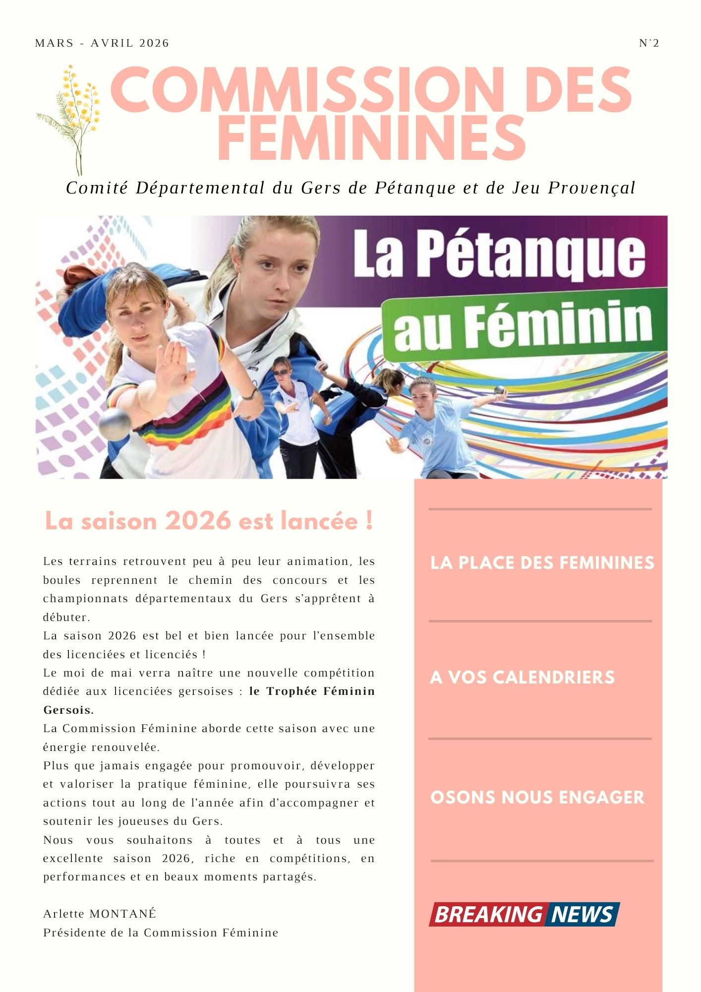 2. COM FEMININE bulletin info MARS AVRIL 2026