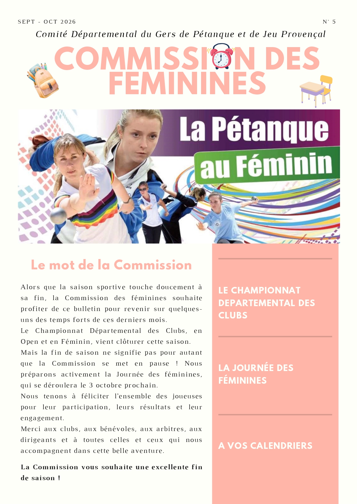 5. COM FEMININE bulletin info SEPT OCT 2026