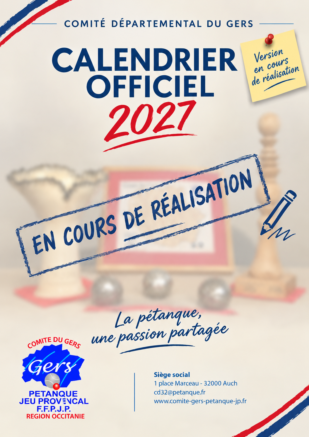Calendrier 2027 en cours de realisation